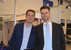 Martijn Meeuwse van Ribbstyle is ook al jaren een trouwe netwerker zonder stand op de Fruit Logistica, hier met André van Dienst van Besseling op de foto
