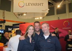 Natasja van Angeren, Frank Levarht en Roland Gels van Levarht dat zich de komende jaren met haar nieuwe slogan 'Bringing the best together' op de markt gaat profileren.