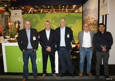 Pieter Kok (tweede van rechts) met zijn collega's van CapeFive voor het eerst met een stand in de Holland- hal.