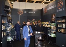 Kas Bahtiri van Mitrofresh. Veel aanloop in de stand bij dit bedrijf die dit jaar op een veel beter plek stond dan vorig jaar.