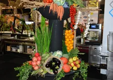 Op de stand van VHC Kreko veel aandacht voor groenten en fruit.