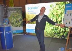 Kick van Saarloos van BASF Nederland zette op de beurs in op Soriale, een goede beschermer tegen schurft