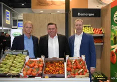 Olivier De Meyer, Peter van Veen en Guy De Meyer van Demargro. Het bedrijf kijkt uit naar april als er weer Belgisch product uit de serres zal komen. 