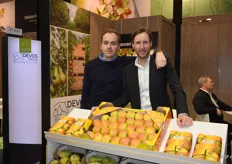 Louis De Cleene en Pieter Devos van Devos Groep. Eyecatcher op de stand van het bedrijf waren de Rubis Gold appelen, waarvan het bedrijf de exclusieve distributeur is in de Benelux