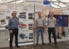 Hans Smit van Allround Machinery,  Thomas Vansteelandt en Bart Vromman van Profixx (agent voor de Belgische markt)