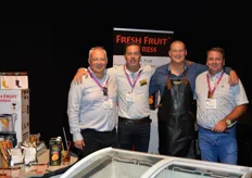 Fresh Fruit Express levert smoothieconcepten voor de horeca. Op de foto het team van FFE met Uko Vegter, Raimond van Snek, Rob Elzenaar en Ferry Stomp.
