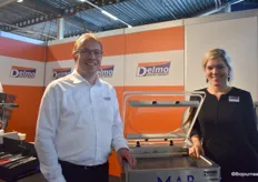 Henk van Ommeren en Renske de Leede van Delmo. Delmo heeft een aanbod verpakkingsmateriaal en vacuümmachines. 