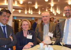 Wim Moningka, Olaf Sluijs en David Montsma (RVO Netherlands Enterprise Agency) lunchten met Kristen Haring van The Greenery 
