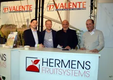 Het team van Hermens Fruitsystems: Marco Mostert, Jo Waelen, Roman Eberle en Ernest Hermens.