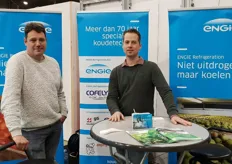 Frank Vanaert en Stefan Huijsmans van Engie, zij zetten volop in op de fruitteelt de komende jaren.