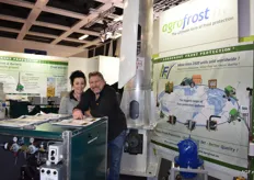 Marc Polleunis en Nadya Brughmans van Agrofrost. Het bedrijf heeft een nieuw nachtvorst alarm.