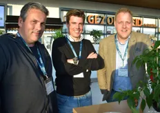 Chris Hirdes en Maarten van Fraassen (Direct Source International) en Piet van der Wal (Fruitfactor)