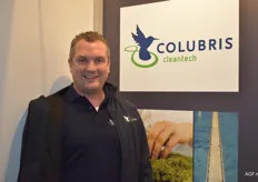 William van Steenbruggen van Colubris Cleantech, zij zijn actief in industriële afvalwaterzuiveringsinstallaties, waterhergebruik systemen, stroomgoten en bio-raffinage
