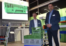 Hielke Vette en Hans van Noesel van Schiphorst. Producent en distribiteur van kunststof ladingdragers zoals kratten voor de AGF sector gemaakt van gerecycled materiaal.