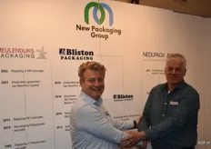 Olaf Dolfin en Jhon Bollen van New Packaging Group. Onder deze group valt nu ook Bliston Packaging en Nedupack.